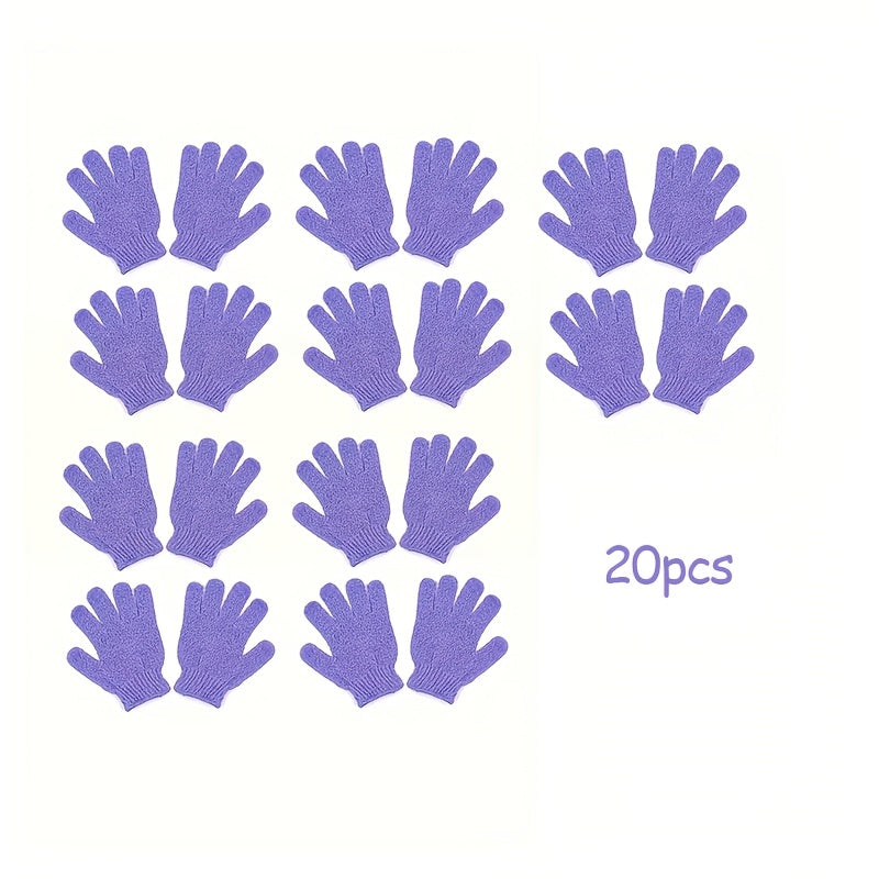 4pcs/8pcs/12pcs/20pcs Bathing Gloves, 100% Nylon Double-sided Exfoliating Gloves, Suitable for Beauty, Spa, Massage, Skin, Shower, Body Scrub, Bath Accessories, Also a Good Gift for Family Members, Random Color